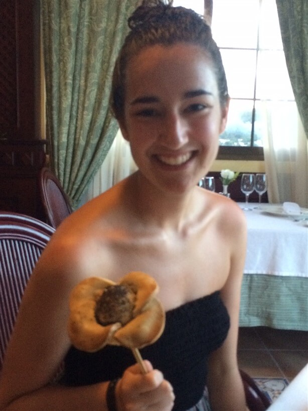 Me with the bread flower! It wasn't very tasty. 