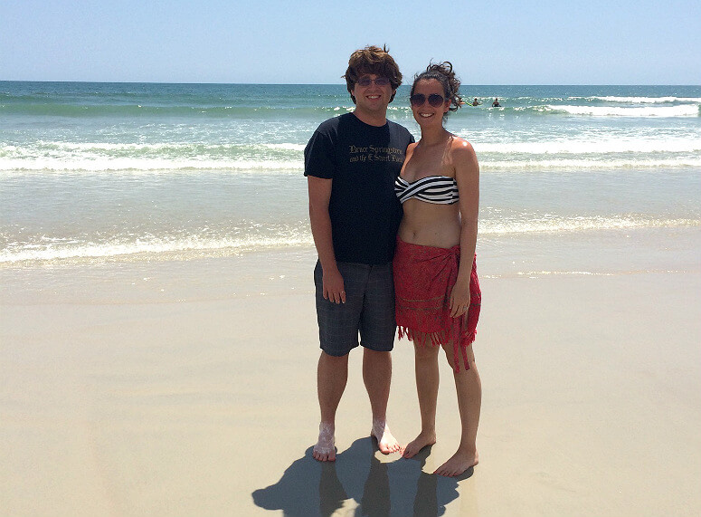 Andrew and I on the beach
